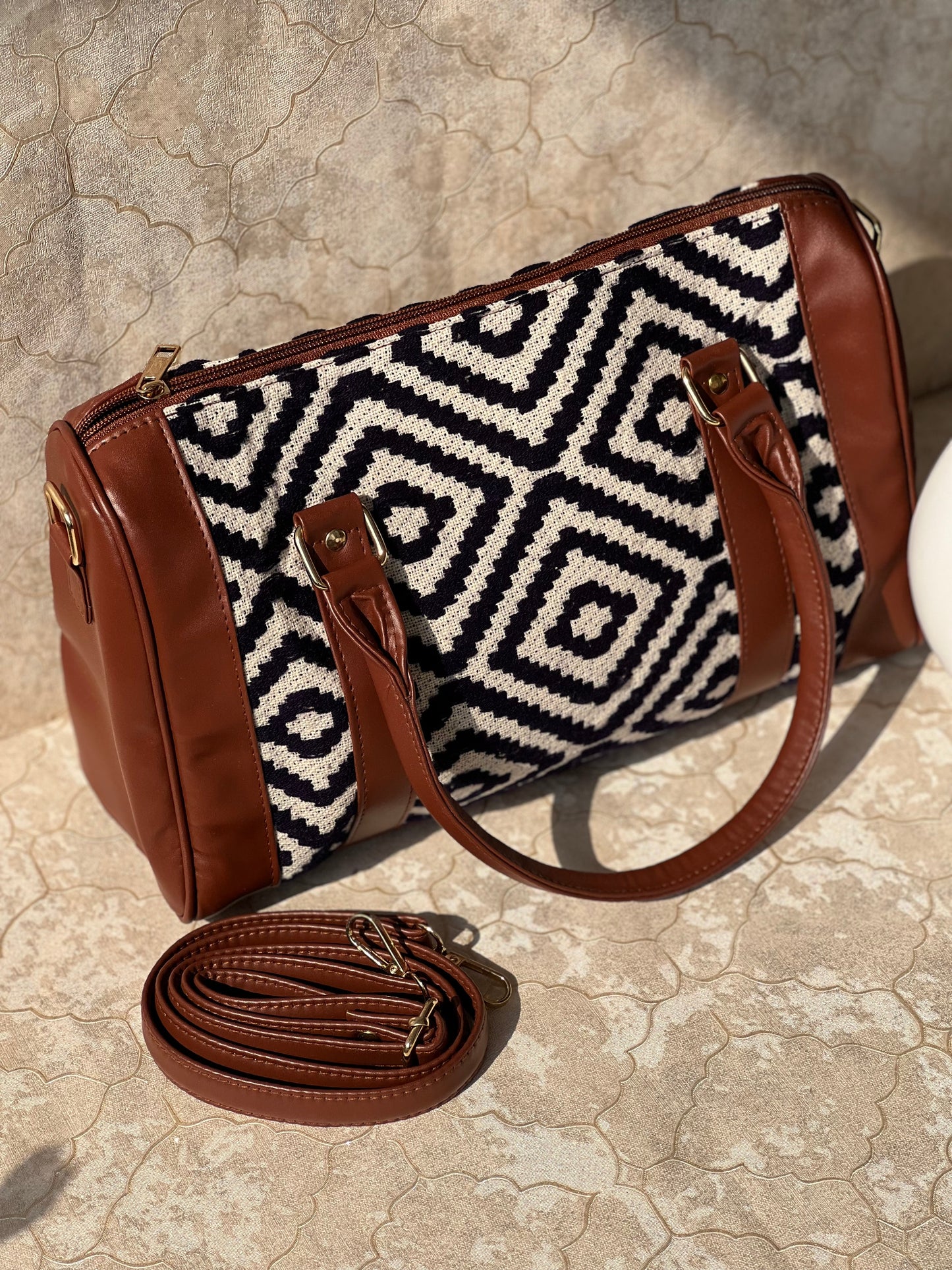 Diamond Duffel Hand Bag