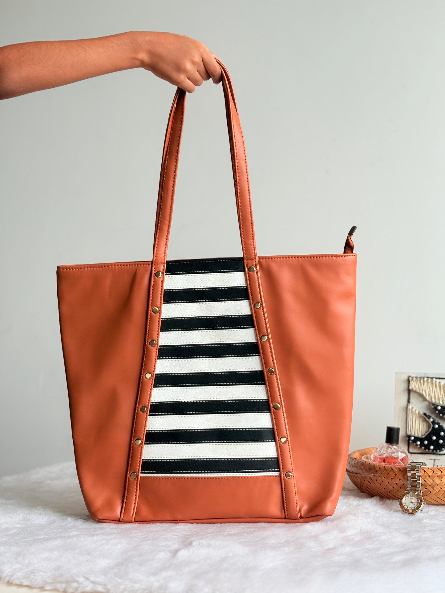 Stripe Streak Shoulder Tote