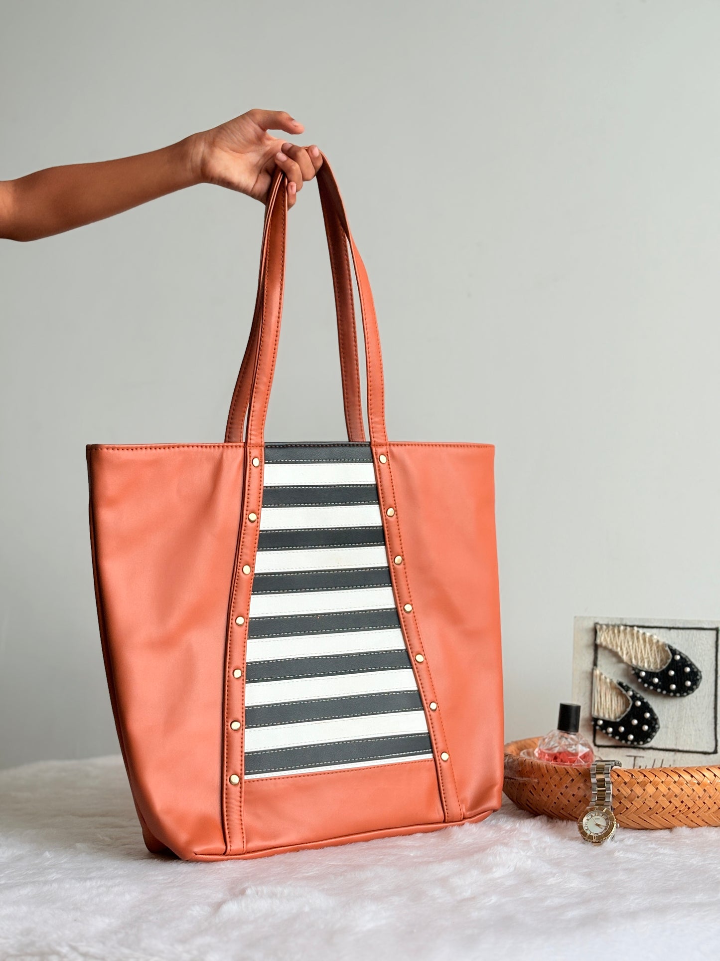 Stripe Streak Shoulder Tote