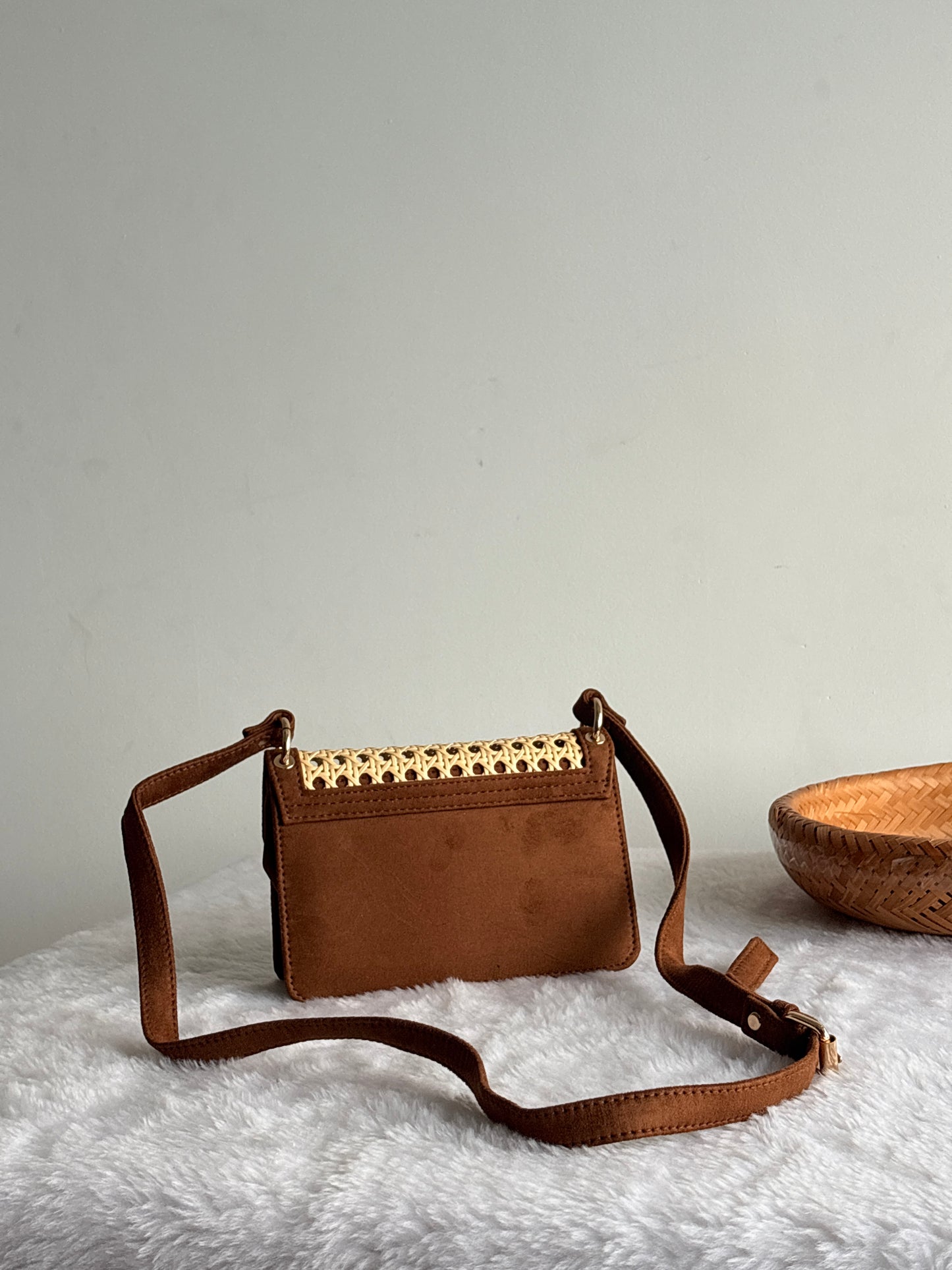 Artisan Woven Rattan Mini Sling Bag