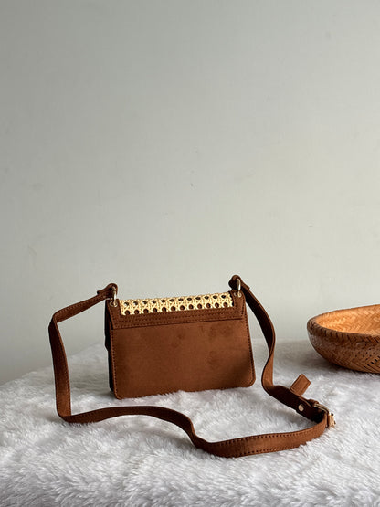 Artisan Woven Rattan Mini Sling Bag