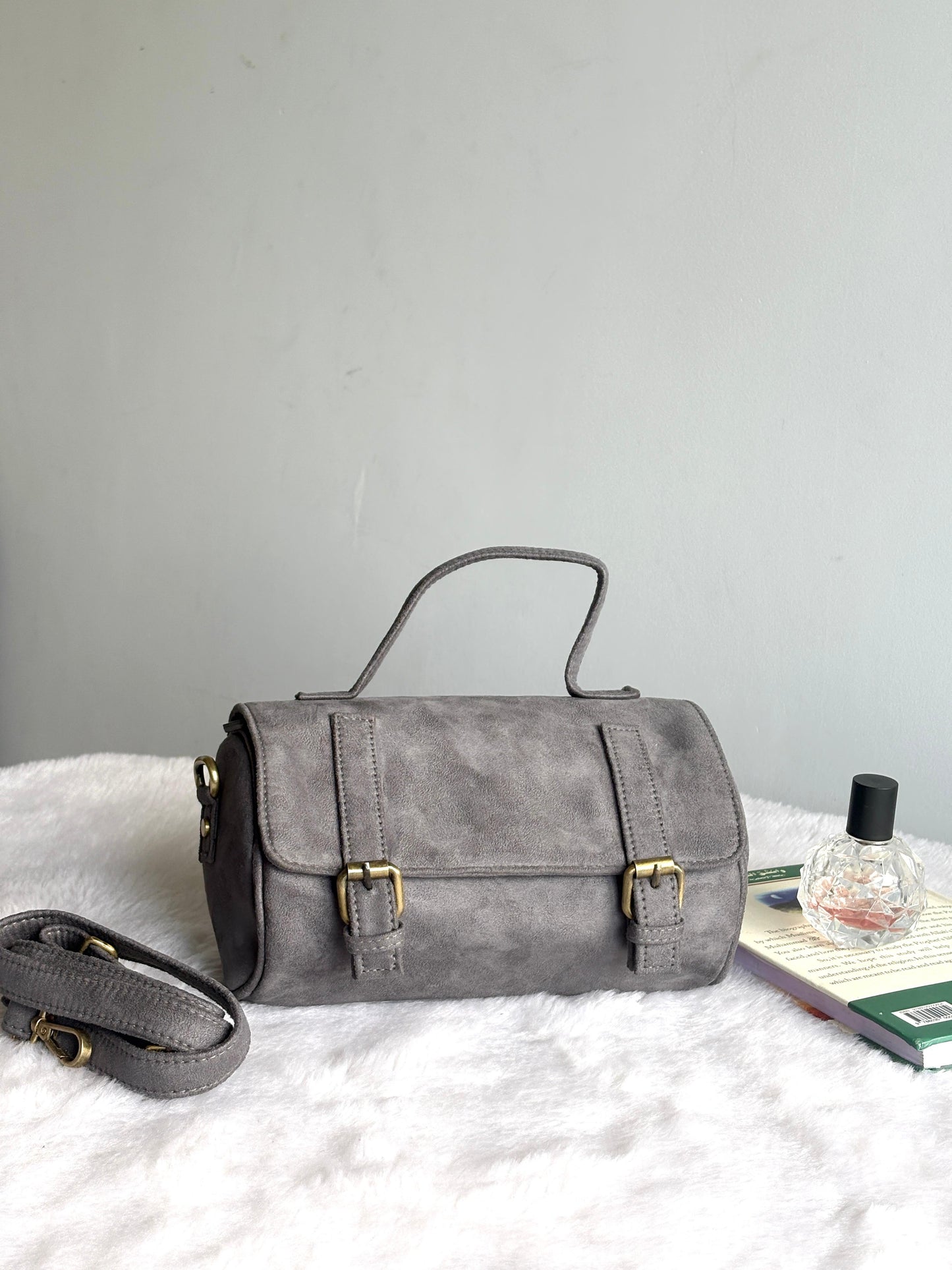 Silver Licorice Drum Bag