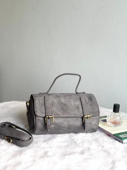 Silver Licorice Drum Bag