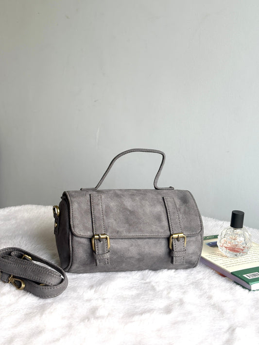 Silver Licorice Drum Bag