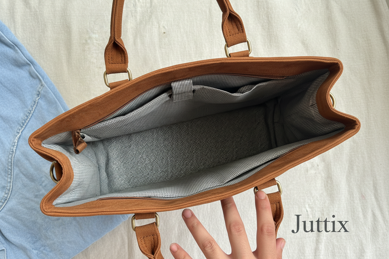 Juttix branded handbag interior