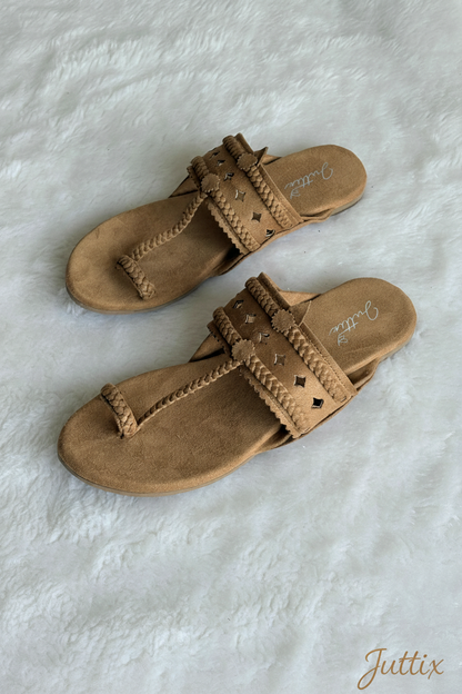 Kolhapuri footwear with Juttix branding