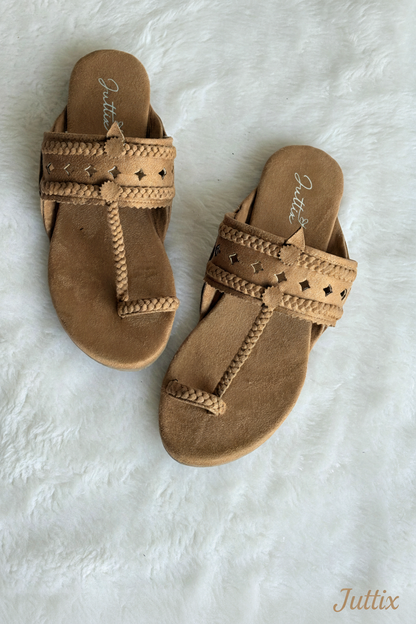 Kolhapuri footwear with Juttix branding