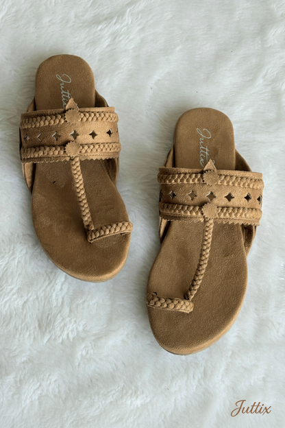 Kolhapuri footwear with Juttix branding