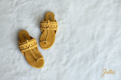 Kolhapuri sandals with Juttix branding