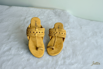 Kolhapuri sandals with Juttix branding
